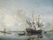 Frigate 'Rotterdam' on the Meuse before Rotterdam